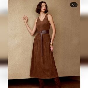 MOTF Brown Suede Sleeveless Dress M – New